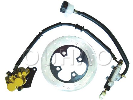 Компоненты гидравлической тормозной системы - расширительный бачок, главный тормозной цилиндр, суппорт, диск